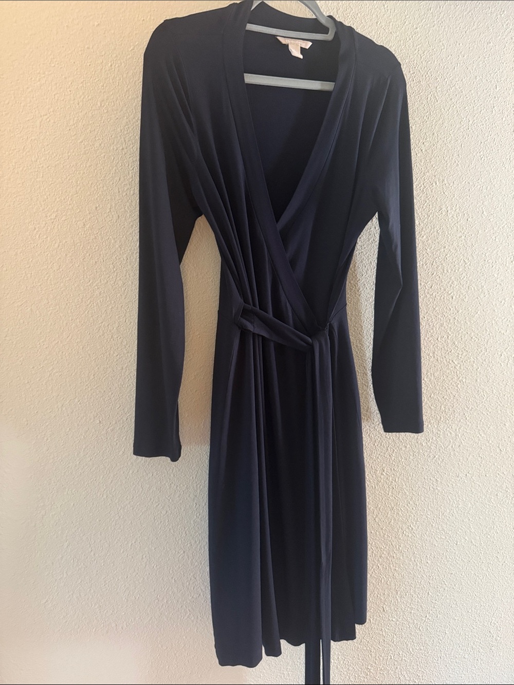 Banana Republic Navy Long-Sleeve Wrap Dress with Tie